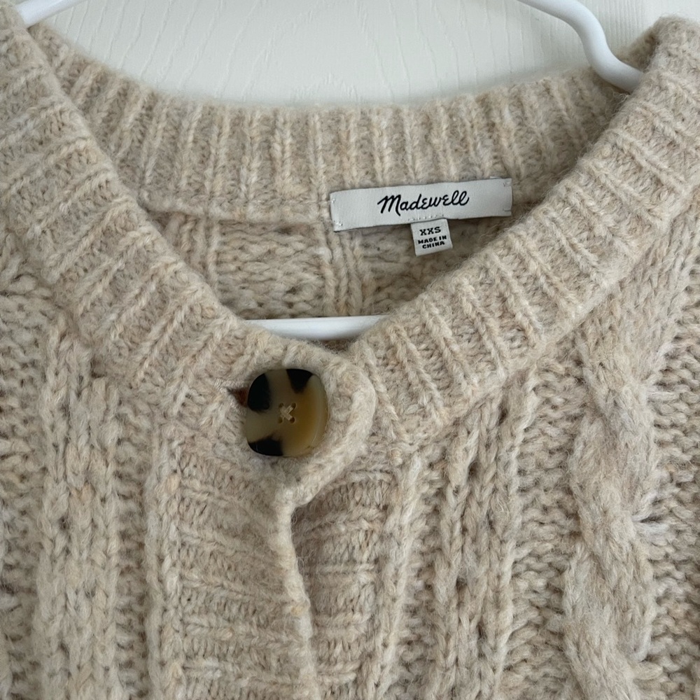 Cream Button-Up Madewell Cardigan